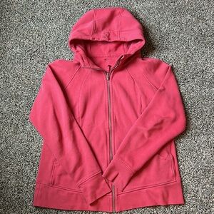 Lululemon Scuba Full-Zip Long Length Hoodie Pink Red Size 18